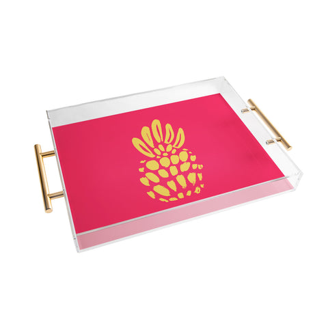 Allyson Johnson Neon Pineapple Acrylic Tray