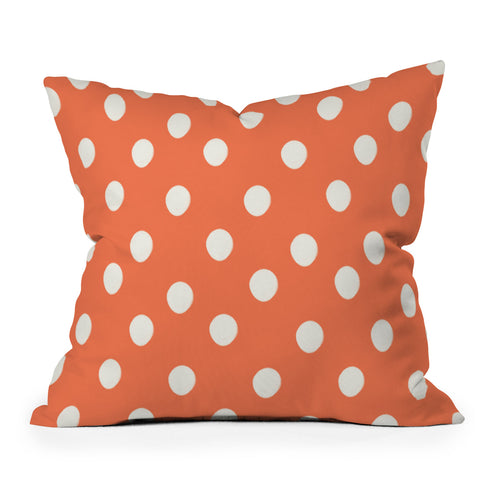 Allyson Johnson Orange halloween dots Outdoor Throw Pillow