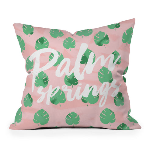Allyson Johnson Palm Leaves Palm Springs Outdoor Throw Pillow