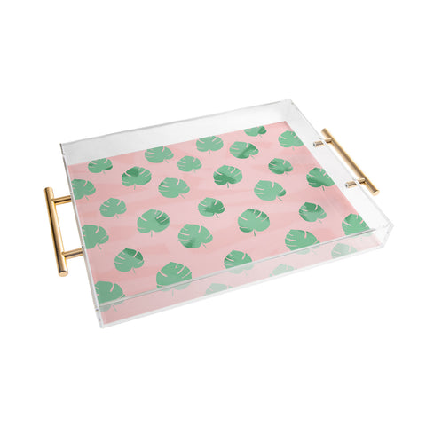 Allyson Johnson Palm Spring Leaves 2 Acrylic Tray