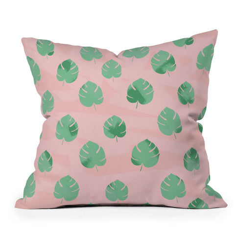 Allyson Johnson Palm Spring Leaves 2 Outdoor Throw Pillow