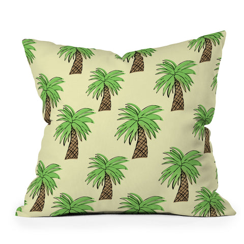 Allyson Johnson Palm Tree Party Outdoor Throw Pillow