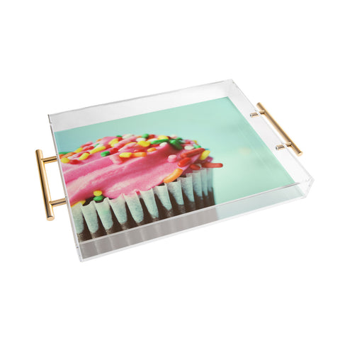 Allyson Johnson Pink Cupcake Photograph Acrylic Tray