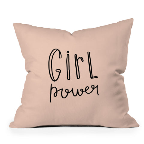 Allyson Johnson Pink girl power Outdoor Throw Pillow