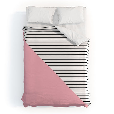Allyson Johnson Pink n stripes Duvet Cover