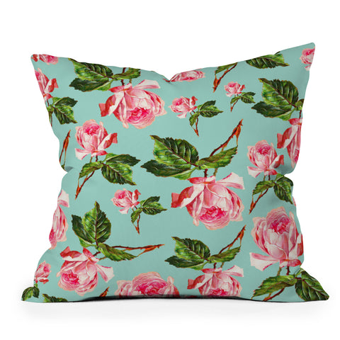 Allyson Johnson Prettiest Roses Outdoor Throw Pillow