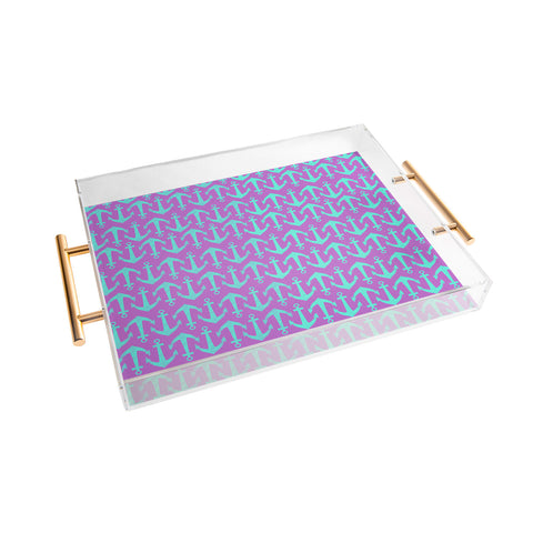 Allyson Johnson Purple Anchors Acrylic Tray