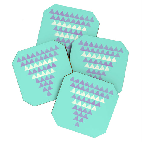 Allyson Johnson Purple Triangles Coaster Set