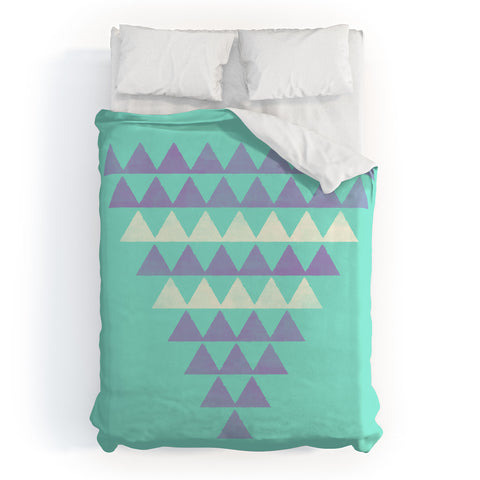Allyson Johnson Purple Triangles Duvet Cover
