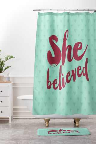 Allyson Johnson She Believed Shower Curtain And Mat
