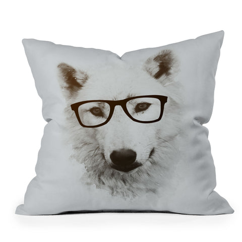 Allyson Johnson Smart Wolf Outdoor Throw Pillow