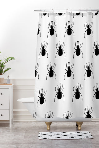 Allyson Johnson Spiders Shower Curtain And Mat