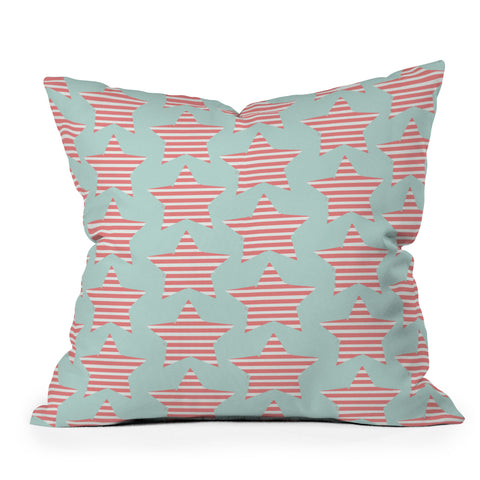 Allyson Johnson Stripes And Stars Outdoor Throw Pillow