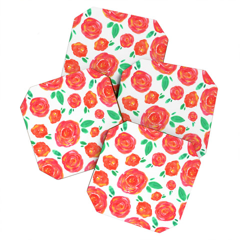Allyson Johnson Summer roses Coaster Set