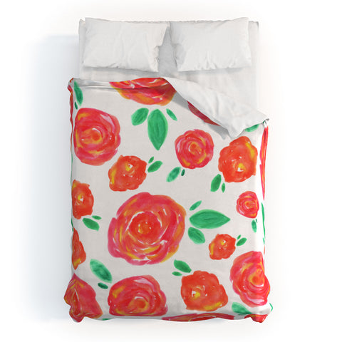 Allyson Johnson Summer roses Duvet Cover
