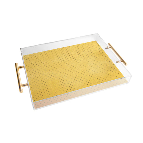 Allyson Johnson Sunny Yellow Dots Acrylic Tray