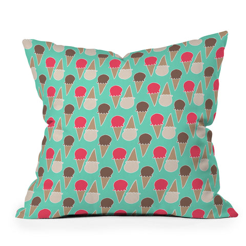 Allyson Johnson Sweet Ice Cream Outdoor Throw Pillow