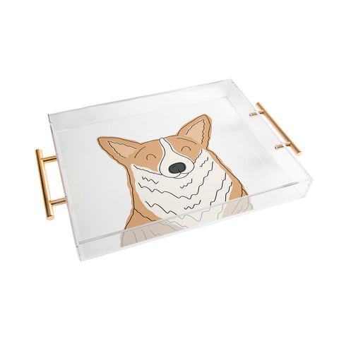 Allyson Johnson Welsh Corgi Portrait Acrylic Tray