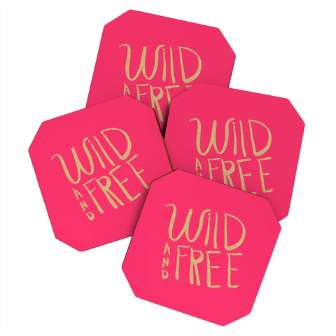 Allyson Johnson Wild and free glitter Coaster Set