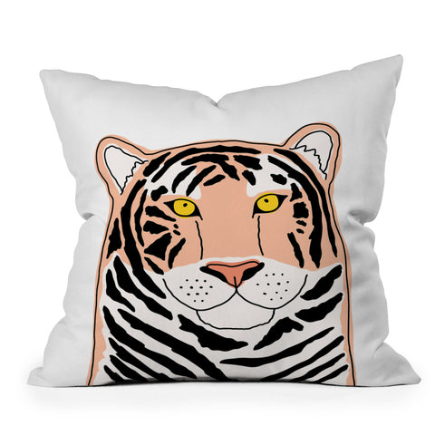 Allyson Johnson Wild Tiger Outdoor Throw Pillow