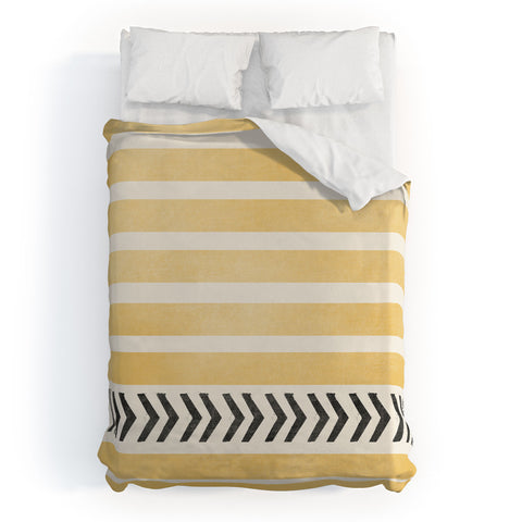 Allyson Johnson Yellow Stripes And Arrows Duvet Cover