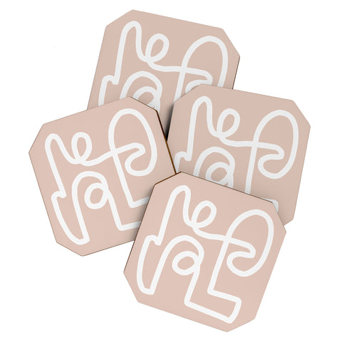 almostmakesperfect blush squiggle Coaster Set