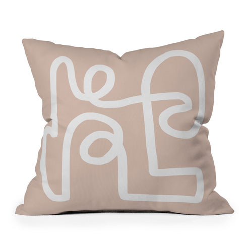 almostmakesperfect blush squiggle Outdoor Throw Pillow
