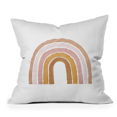 almostmakesperfect painted rainbow Outdoor Throw Pillow