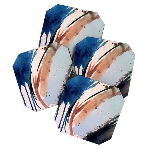 Alyssa Hamilton Art 708 a minimal mixed media Coaster Set