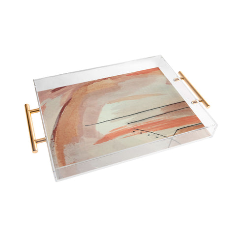 Alyssa Hamilton Art Aly 3 minimal pinks white Acrylic Tray