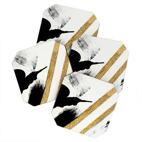 Alyssa Hamilton Art Armor 8 a minimal abstract pie Coaster Set