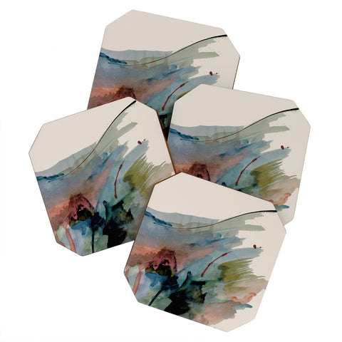 Alyssa Hamilton Art Begin again 2 an abstract mix Coaster Set