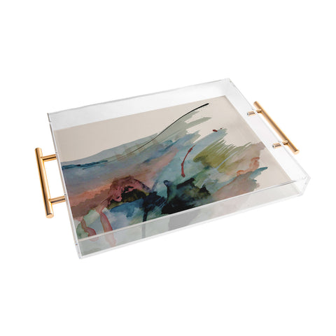 Alyssa Hamilton Art Begin again 2 an abstract mix Acrylic Tray