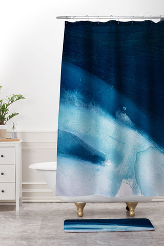 Alyssa Hamilton Art Believe a minimal abstract painting Shower Curtain And Mat
