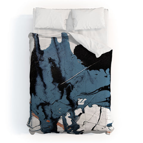 Alyssa Hamilton Art Black Diamond A minimal abstract Comforter