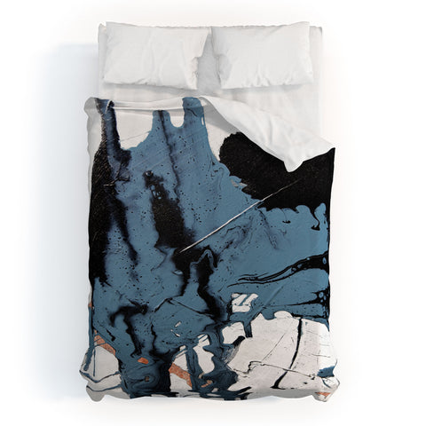 Alyssa Hamilton Art Black Diamond A minimal abstract Duvet Cover