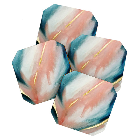 Alyssa Hamilton Art Celestial 3 a minimal abstract Coaster Set