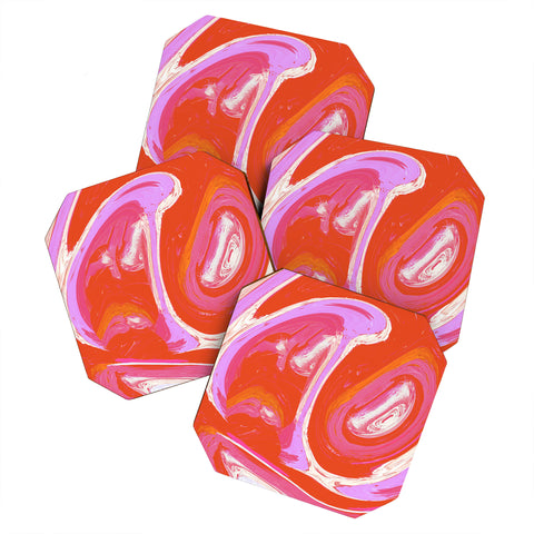 Alyssa Hamilton Art Deja Vu Vibrant Digital Painting Coaster Set