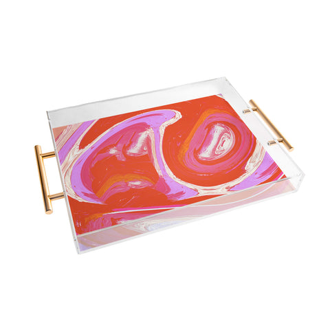 Alyssa Hamilton Art Deja Vu Vibrant Digital Painting Acrylic Tray