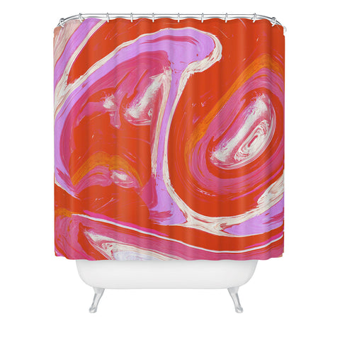 Alyssa Hamilton Art Deja Vu Vibrant Digital Painting Shower Curtain
