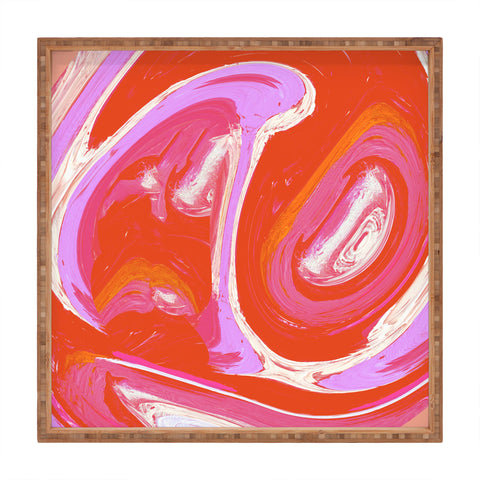 Alyssa Hamilton Art Deja Vu Vibrant Digital Painting Square Tray