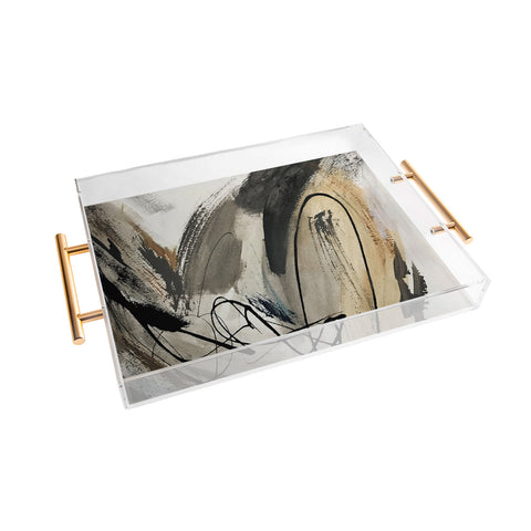 Alyssa Hamilton Art Drift 5 a neutral abstract mix Acrylic Tray