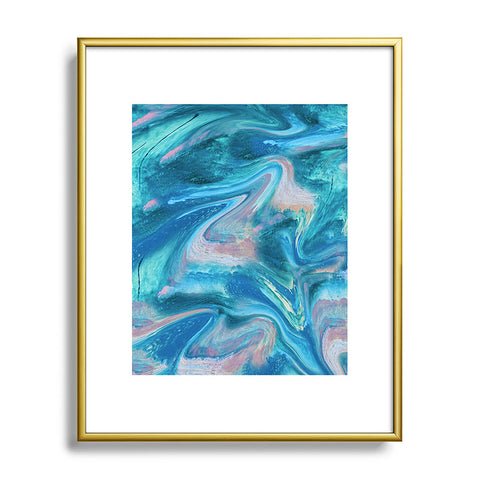 Alyssa Hamilton Art Gemstone 1 a melted abstract watercolor Metal Framed Art Print