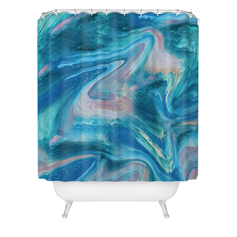 Alyssa Hamilton Art Gemstone 1 a melted abstract watercolor Shower Curtain