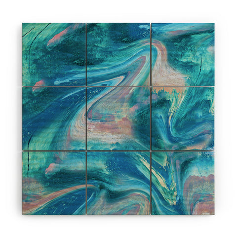 Alyssa Hamilton Art Gemstone 1 a melted abstract watercolor Wood Wall Mural