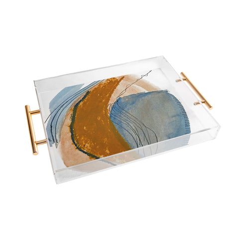 Alyssa Hamilton Art Gentle Breeze a minimal abstract Acrylic Tray