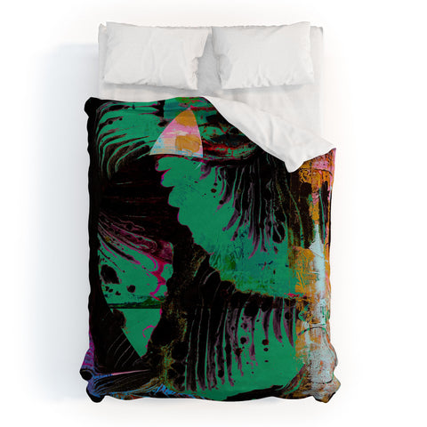Alyssa Hamilton Art Night Vision A vibrant neon painting Duvet Cover