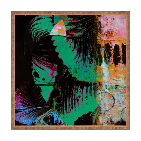 Alyssa Hamilton Art Night Vision A vibrant neon painting Square Tray