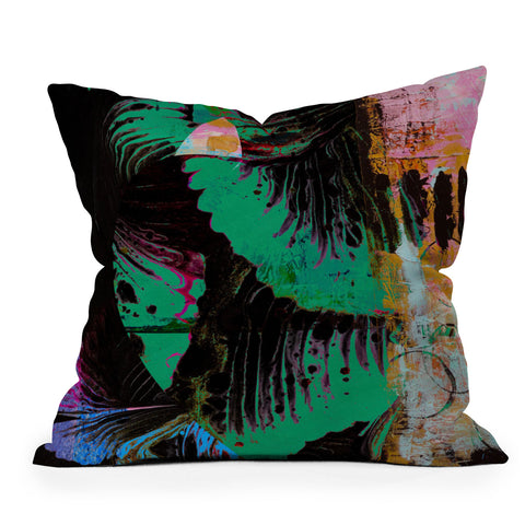 Alyssa Hamilton Art Night Vision A vibrant neon painting Throw Pillow