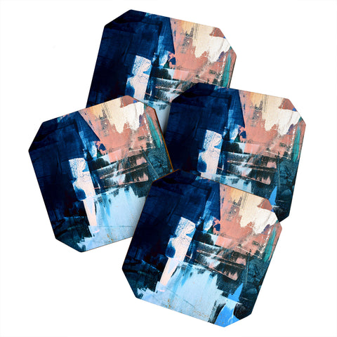 Alyssa Hamilton Art On the Dock a pretty abstract Coaster Set